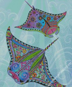 Psychedelic Manta Rays diamond painting