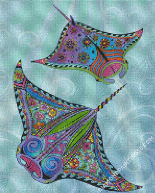 Psychedelic Manta Rays diamond painting