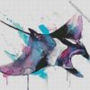 Splatter Manta Rays Art diamond painting