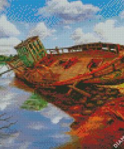 Abandoned Fishing Boat diamond painting