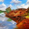 Abandoned Fishing Boat diamond painting