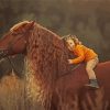 Adorable Little Girl With Horse Diamond Painting