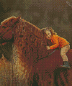 Adorable Little Girl With Horse Diamond Painting