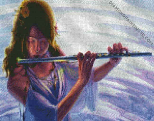 Asian Flute Player diamond painting