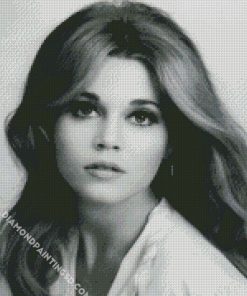 Black And White Young Jane Fonda diamond painting