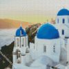 Blue Dome Church Greece diamond painting