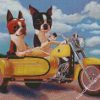 Boston Terrier Riding a Motorcycle diamond painting