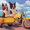 Boston Terrier Riding a Motorcycle diamond painting