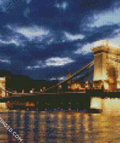 Budapest Szechenyi Chain Bridge diamond painting