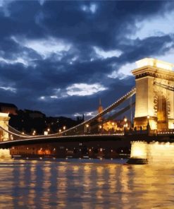 Budapest Szechenyi Chain Bridge diamond painting