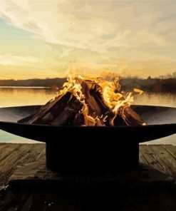 Burning Wood Firepit Diamond Painting