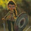 Cartoon Shield Maiden Diamond Painting