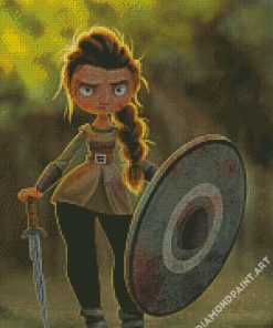 Cartoon Shield Maiden Diamond Painting