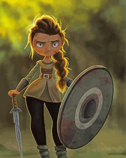 Cartoon Shield Maiden Diamond Painting