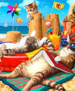 Cats On The Beach diamond painting