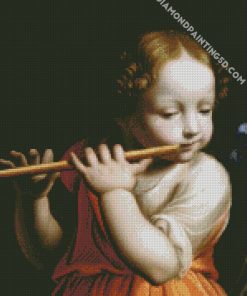 Child Playing Flute diamond painting