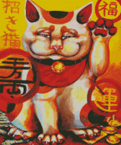 Chinese Lucky Cat Art Diamond Painting