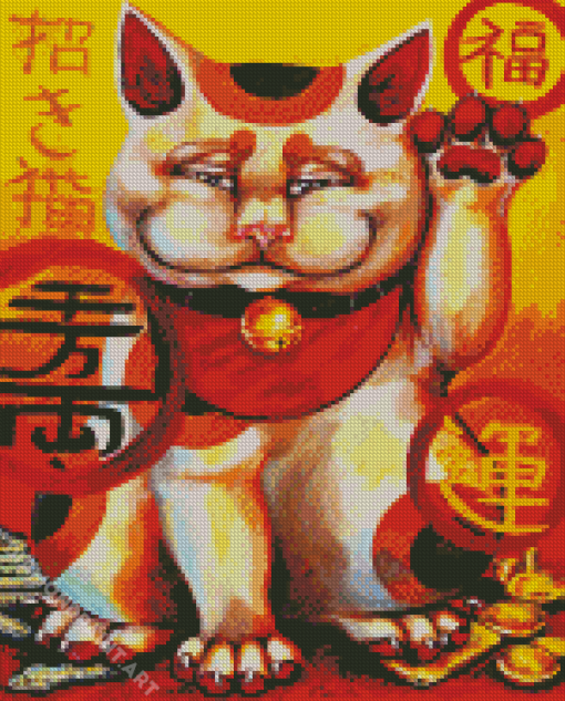 Chinese Lucky Cat Art Diamond Painting