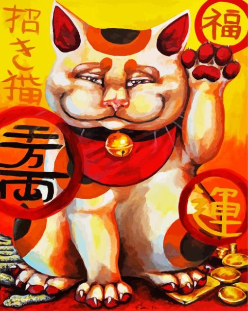 Chinese Lucky Cat Art Diamond Painting