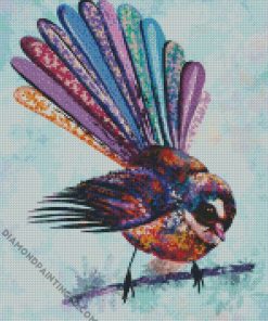 Colorful Fantail Bird Art diamond painting