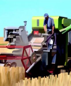 Combine Harvester Illustration Diamond Painting