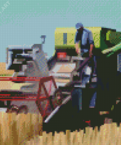 Combine Harvester Illustration Diamond Painting