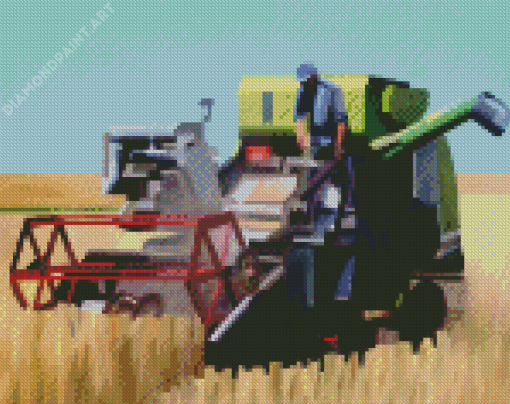 Combine Harvester Illustration Diamond Painting