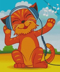 Cute Cat With Hra Diamond Painting