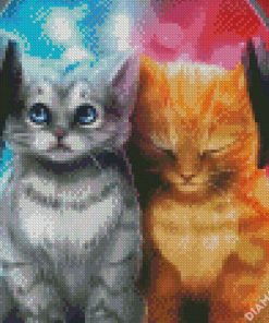 Cute Cats With Headphones Diamond Painting