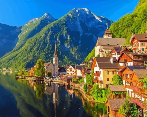 Famous Hallstatt Mountain Diamond Painting