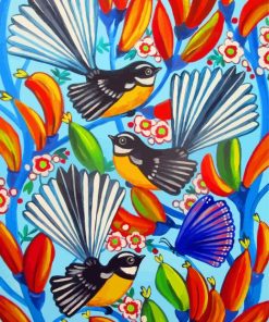 Fantails Birds Art diamond painting