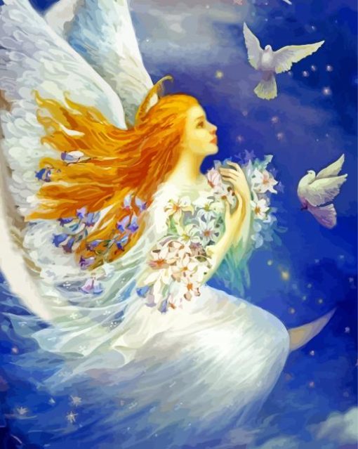 Fantasy Fairy Angel On Moon diamond painting