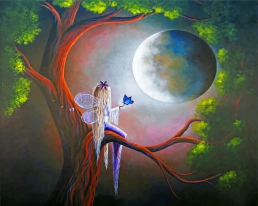 Fantasy Fairy on Tree diamond painting