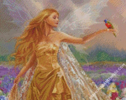 Fantasy Fairy And Bird diamond painting