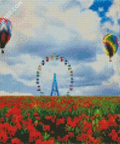 Ferris Wheel In Poppies Field diamond painting