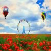 Ferris Wheel In Poppies Field diamond painting