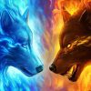 Fire And Ice Wolfs diamond painting