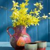 Forsythia Pottery Vase diamond painting