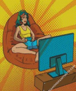 Gamer Girl Pop Art diamond painting