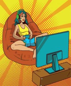 Gamer Girl Pop Art diamond painting