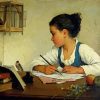 Girl Writing Art Diamond Painting