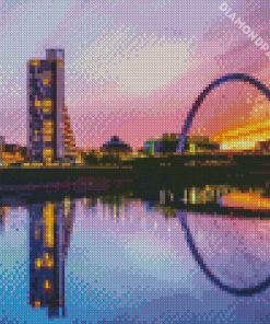 Glasgow The Clyde Arc At Sunset diamond painting