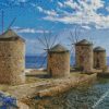 Greece Chios Windmills diamond painting