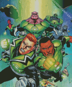 Green Lantern Comic Diamond Painting