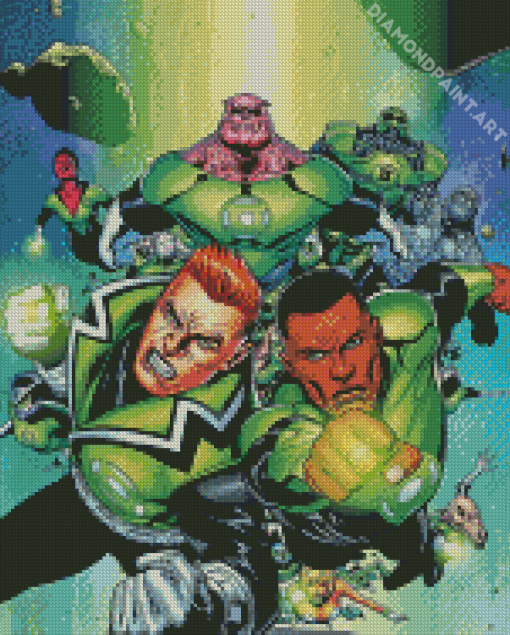 Green Lantern Comic Diamond Painting