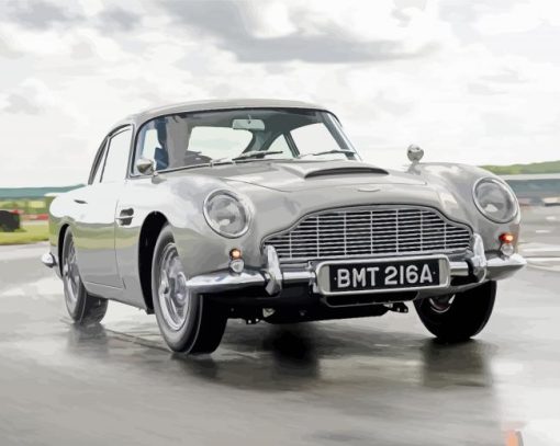 Grey Aston Martin DB5 diamond painting