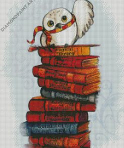 Hedwig On Books Diamond Painting