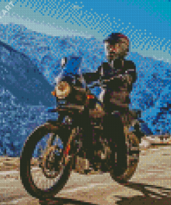 Himalayan Motorcycle Driver Diamond Painting