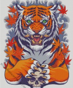 Japanese Tiger And Skull diamond painting