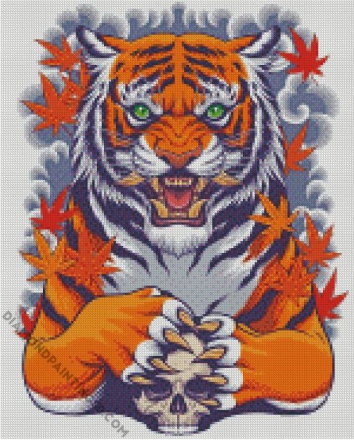 Japanese Tiger And Skull diamond painting